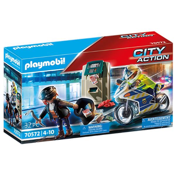 Playmobil Moto De Policia Persecucion Del Ladron De Dinero